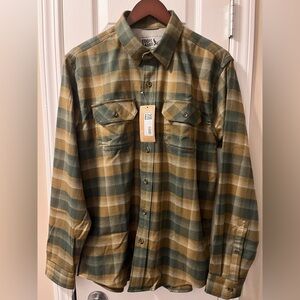 Brand New Mens Eddie Bauer Excavation Flex Flannel Medium NWT